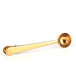 Gold Coffee Scoop with Clip